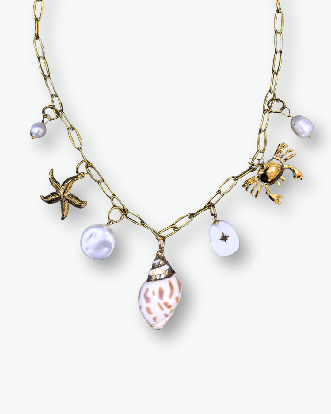Seashell Sangria Multi Charm Necklace