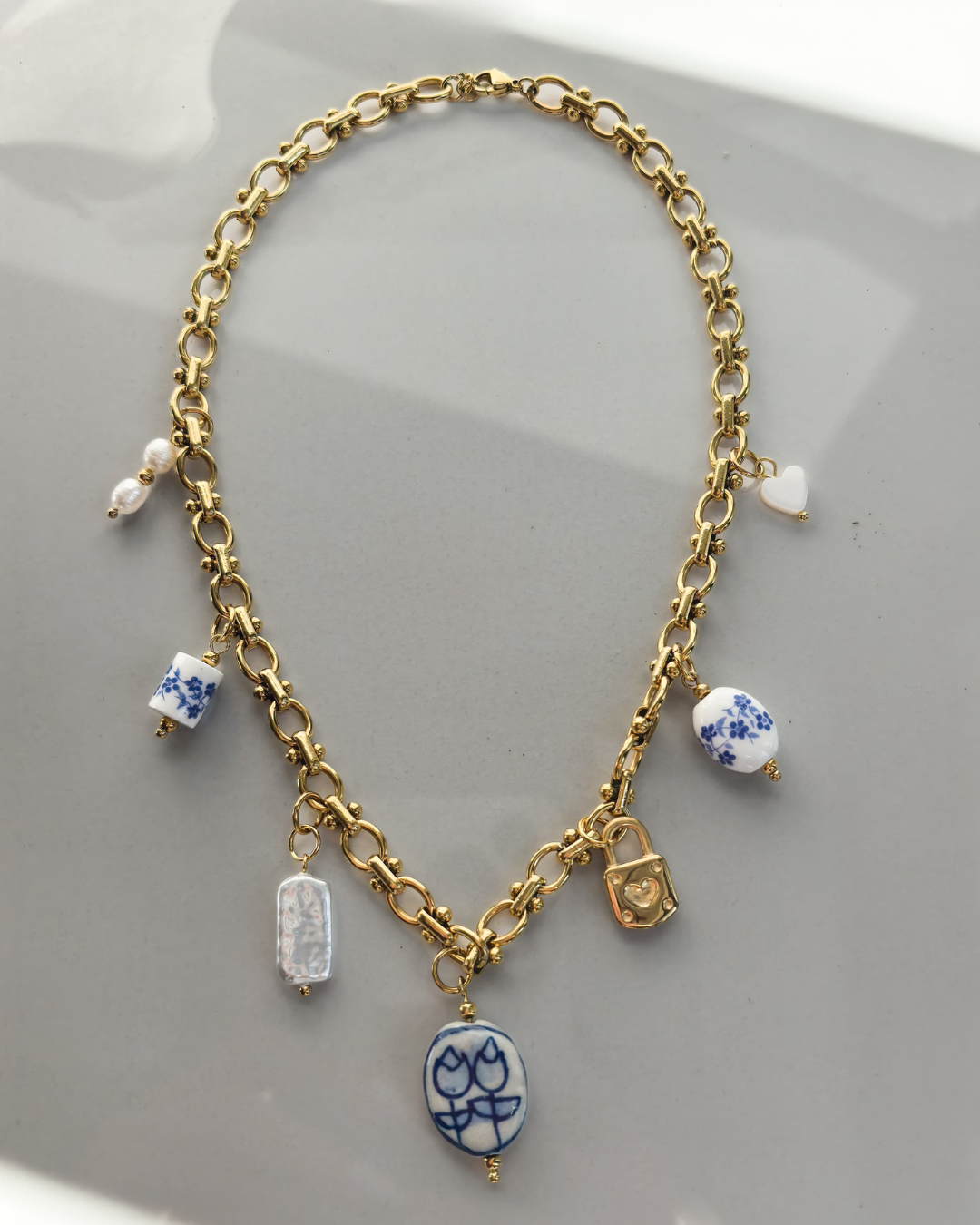 Blue Reverie Multi Charm Necklace