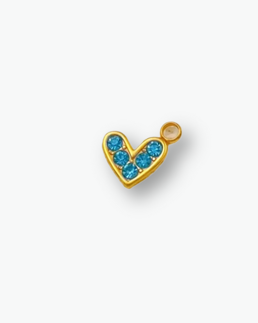 Blue Sparkle Heart Charm