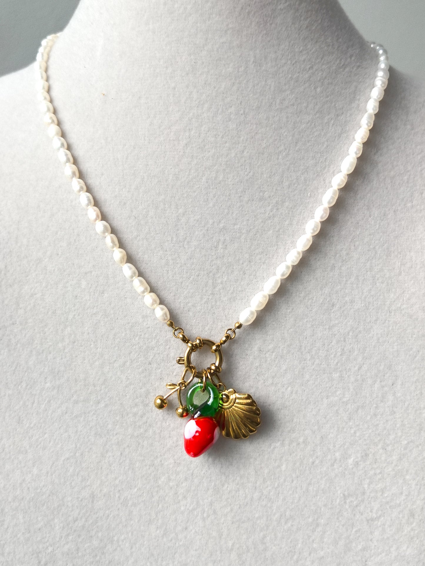 Glass Strawberry Charm