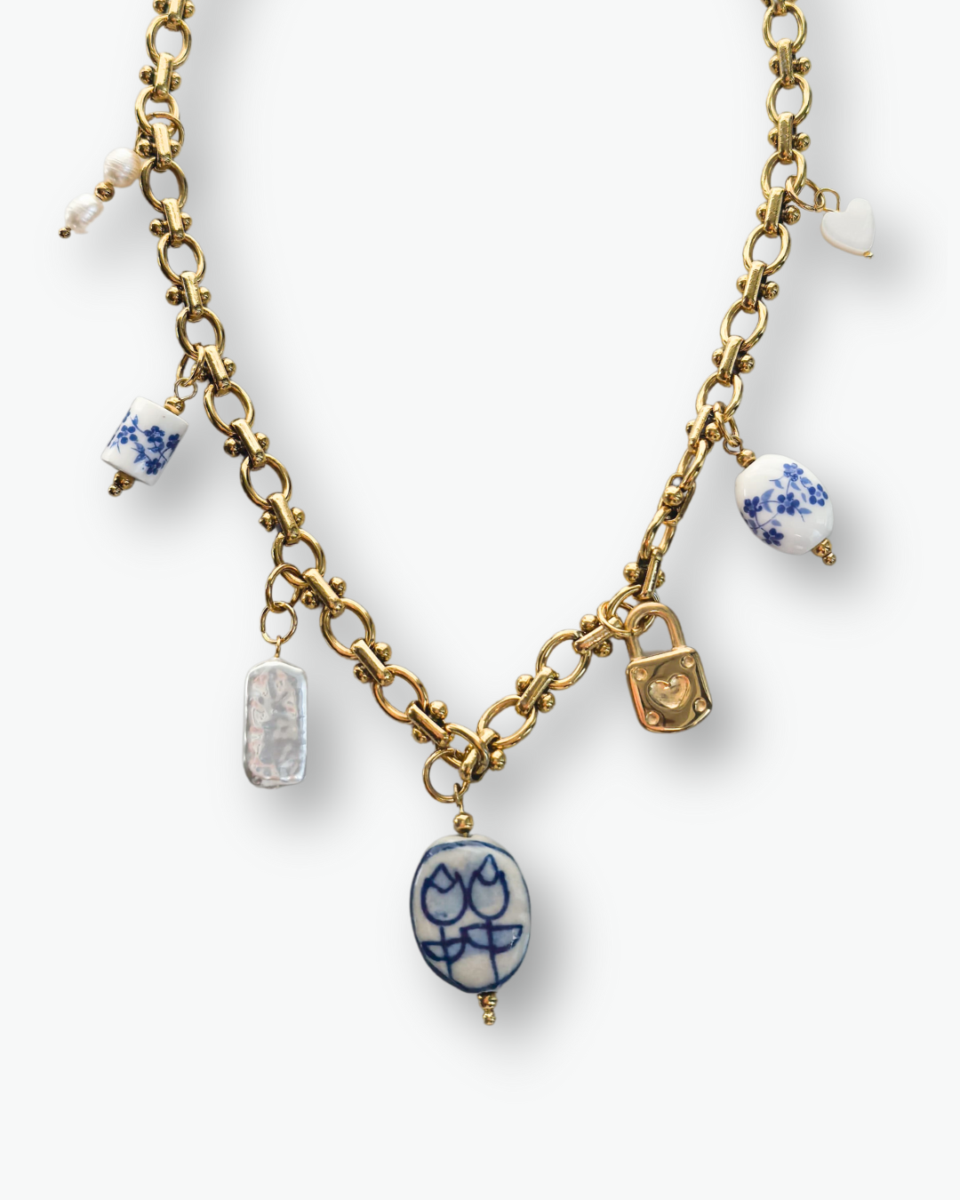 Blue Reverie Multi Charm Necklace