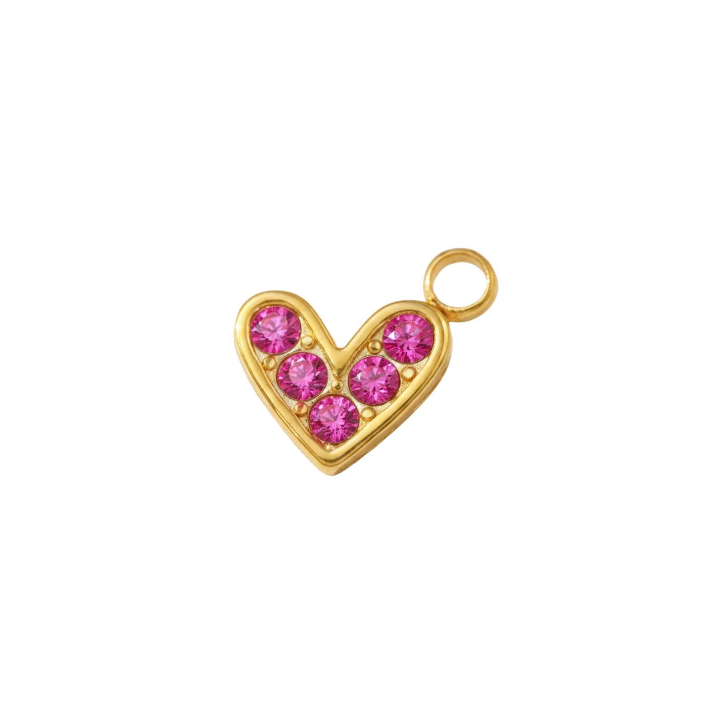 Pink Sparkle Heart Charm