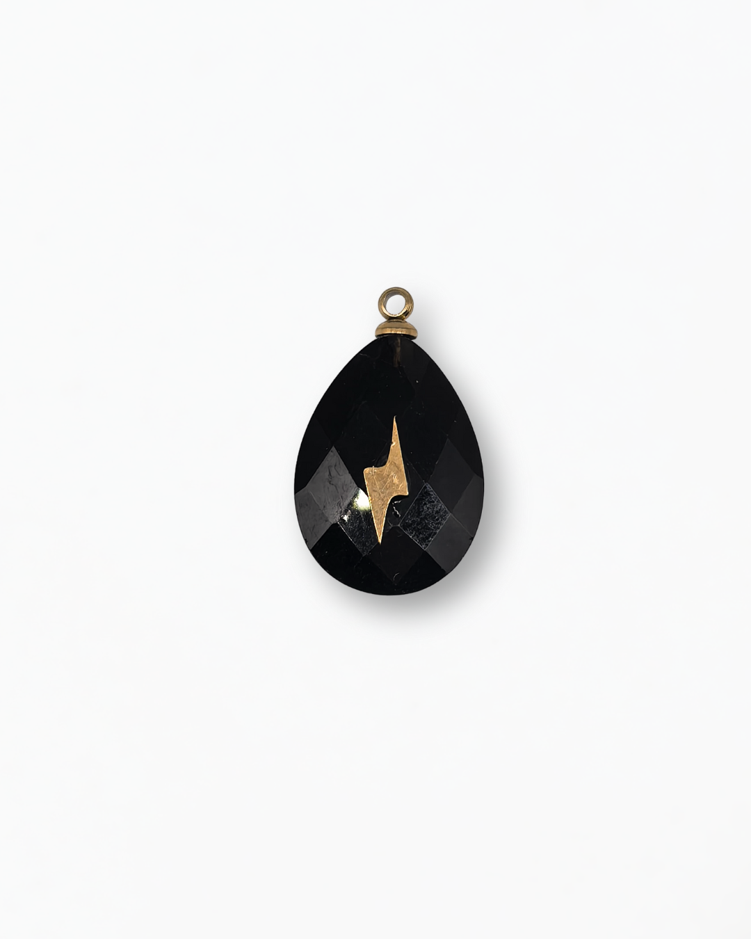 Black Oval Stone Charm