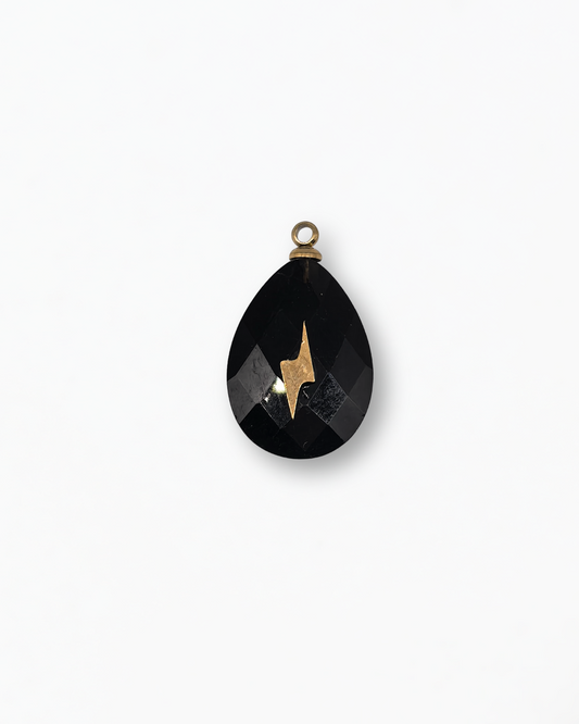 Black Oval Stone Charm
