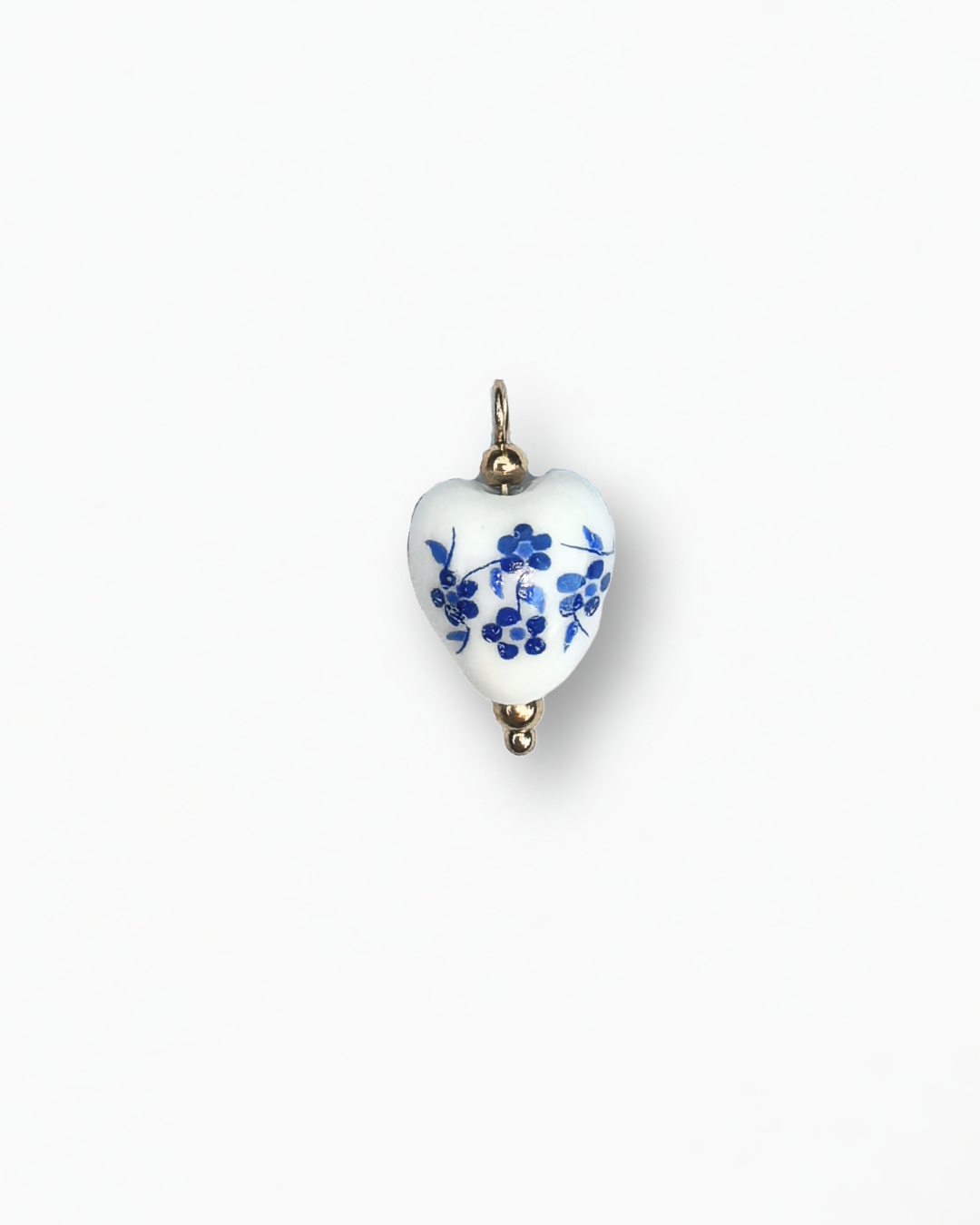 Floral Ceramic Heart Charm