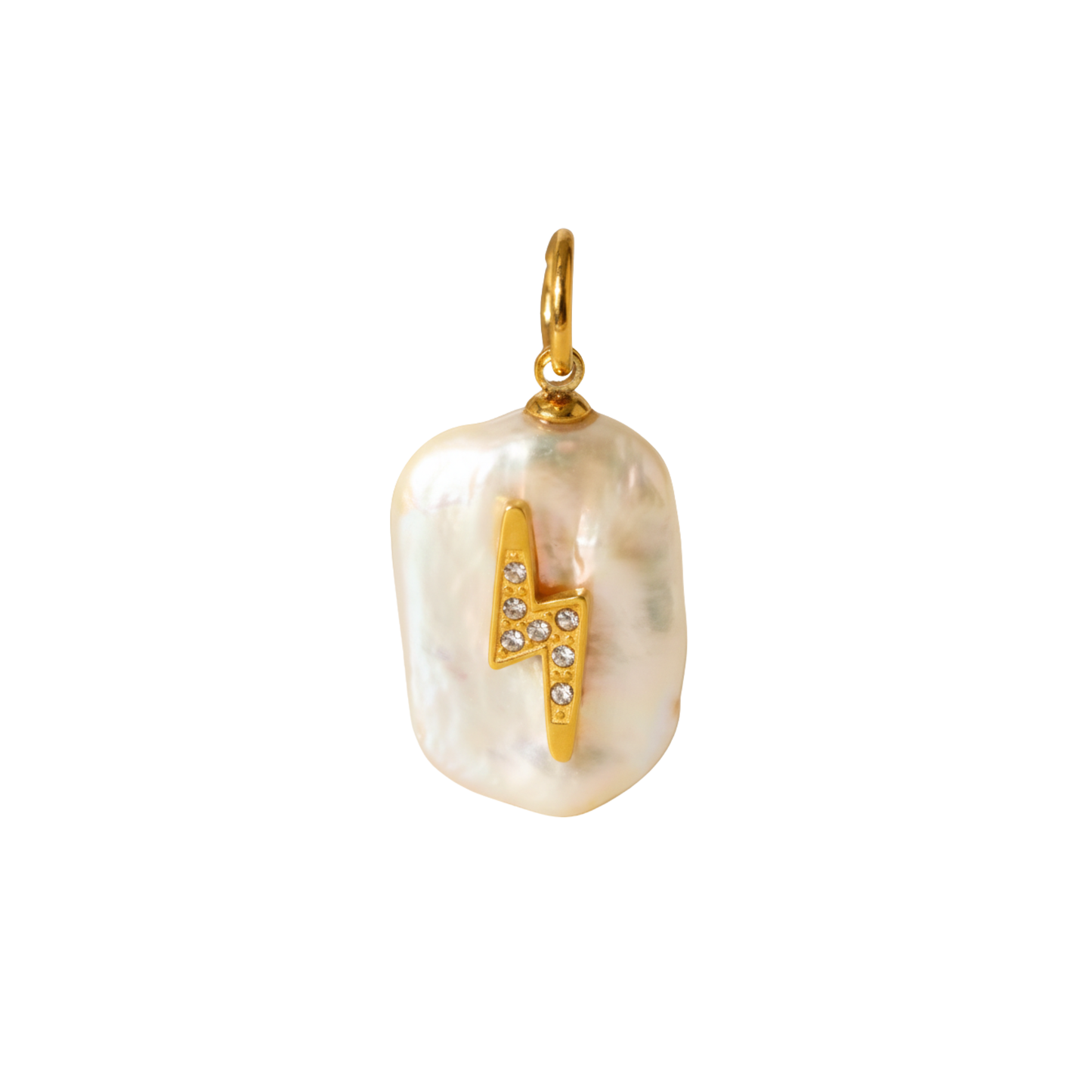 Rectangular Lightning Pearl Charm