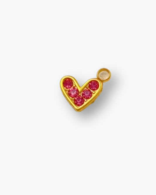 Pink Sparkle Heart Charm