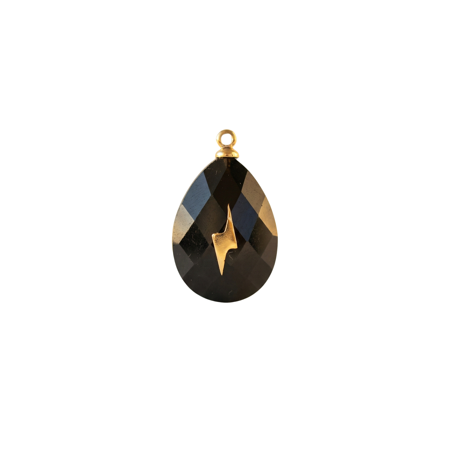 Black Oval Stone Charm