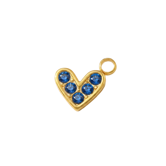 Blue Sparkle Heart Charm