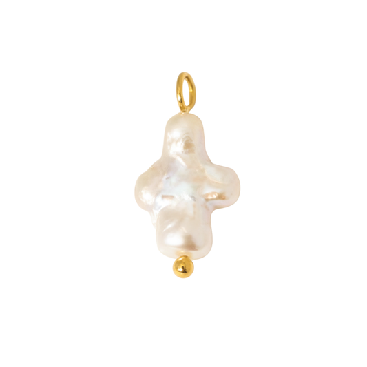 Small Pearl Cross Charm