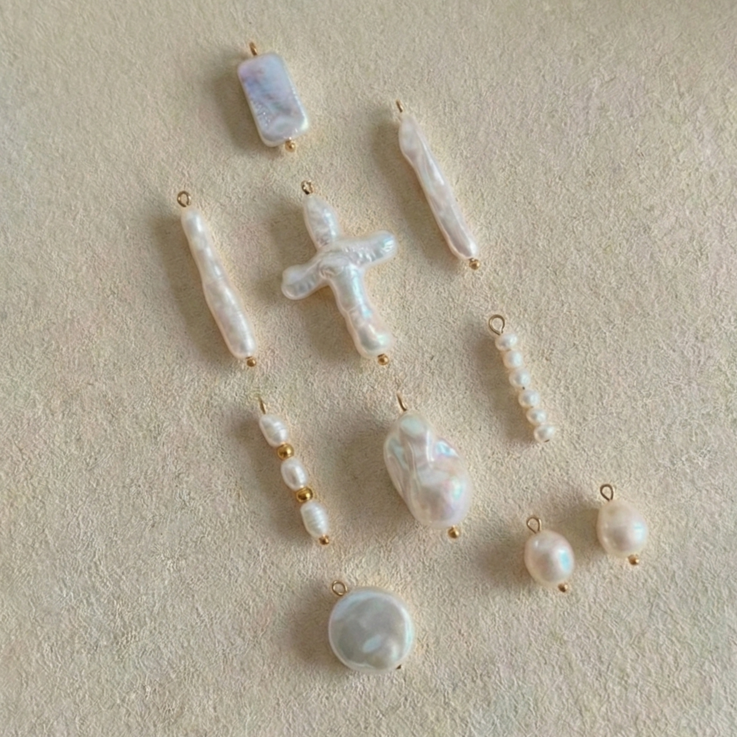 Large Pearl Cross Charm