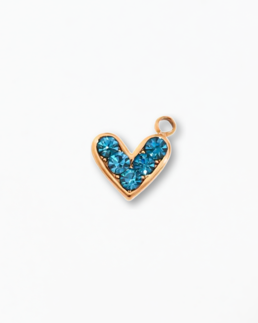 Blue Sparkle Heart Charm