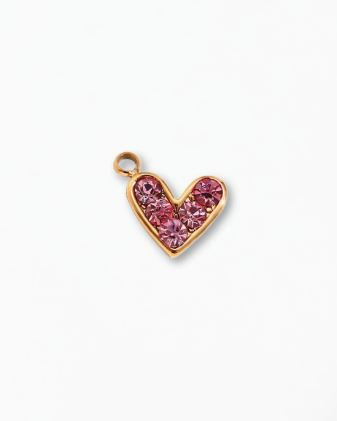 Pink Sparkle Heart Charm