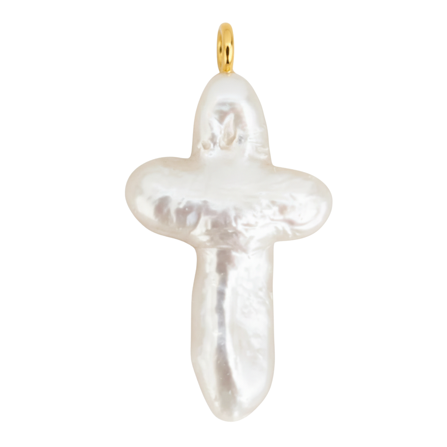 Large Pearl Cross Charm